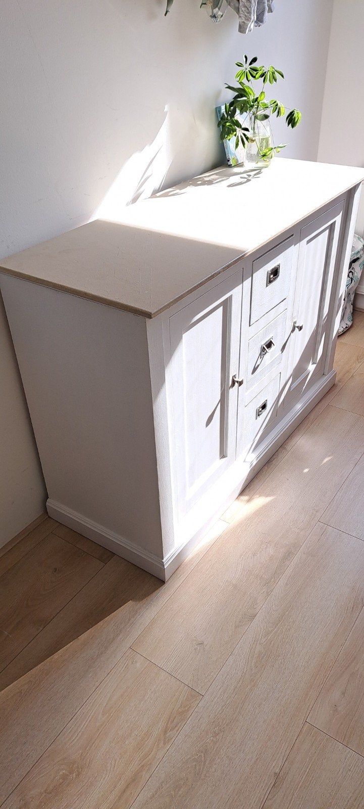Stijlvol dressoir met lades en deuren - Wit hout, Ophalen, Zo goed als nieuw, Landelijk, Modern, 25 tot 50 cm