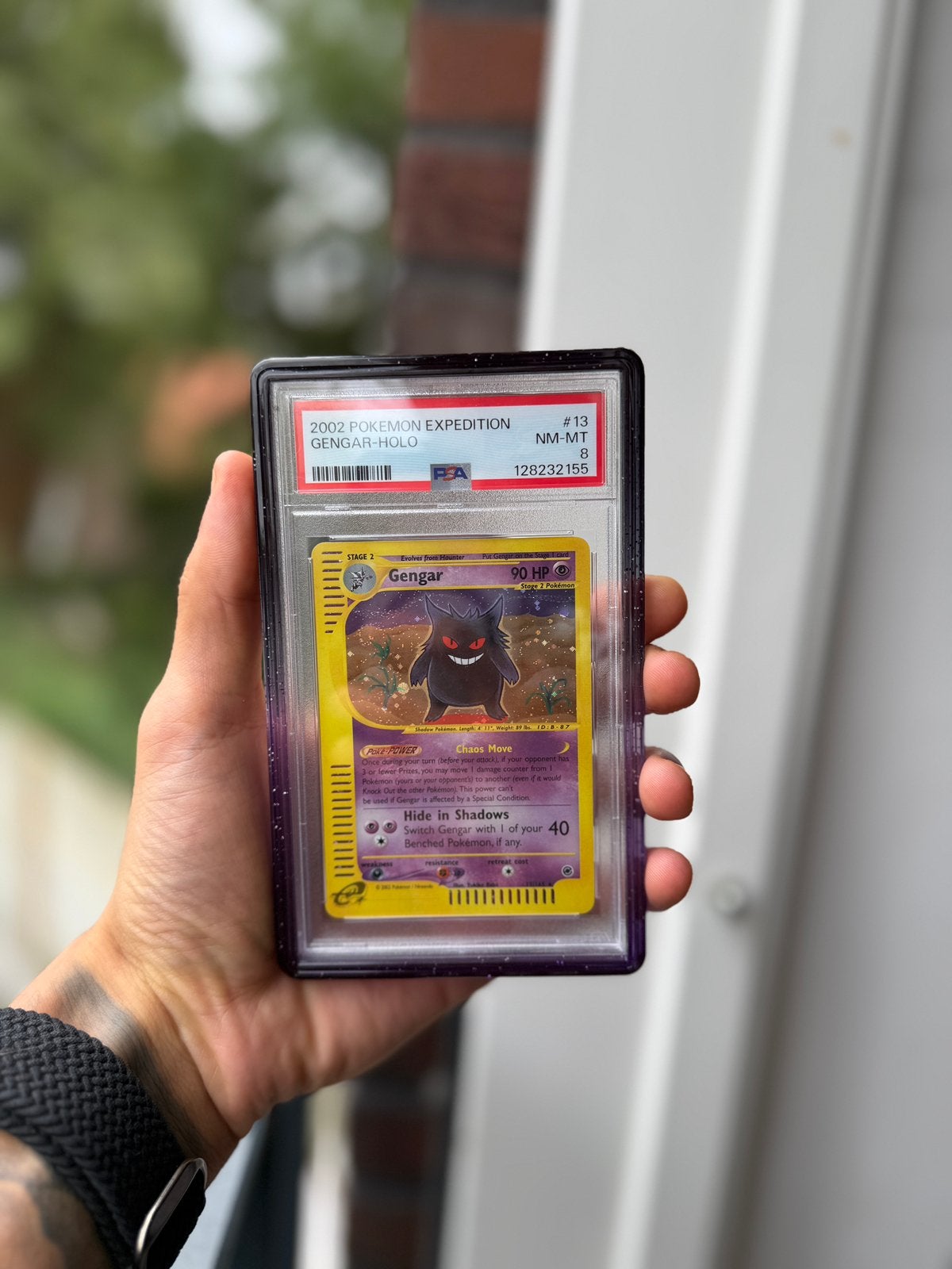 Pokémon PSA 8 Gengar Holo #13 - Expedition (2002) / SWIRL, Ophalen of Verzenden, Zo goed als nieuw