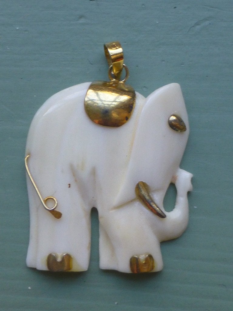 Vintage Benen Hanger Goud op Zilver i.v.v. Olifant, Verzenden, Zilver, Hanger, Verguld