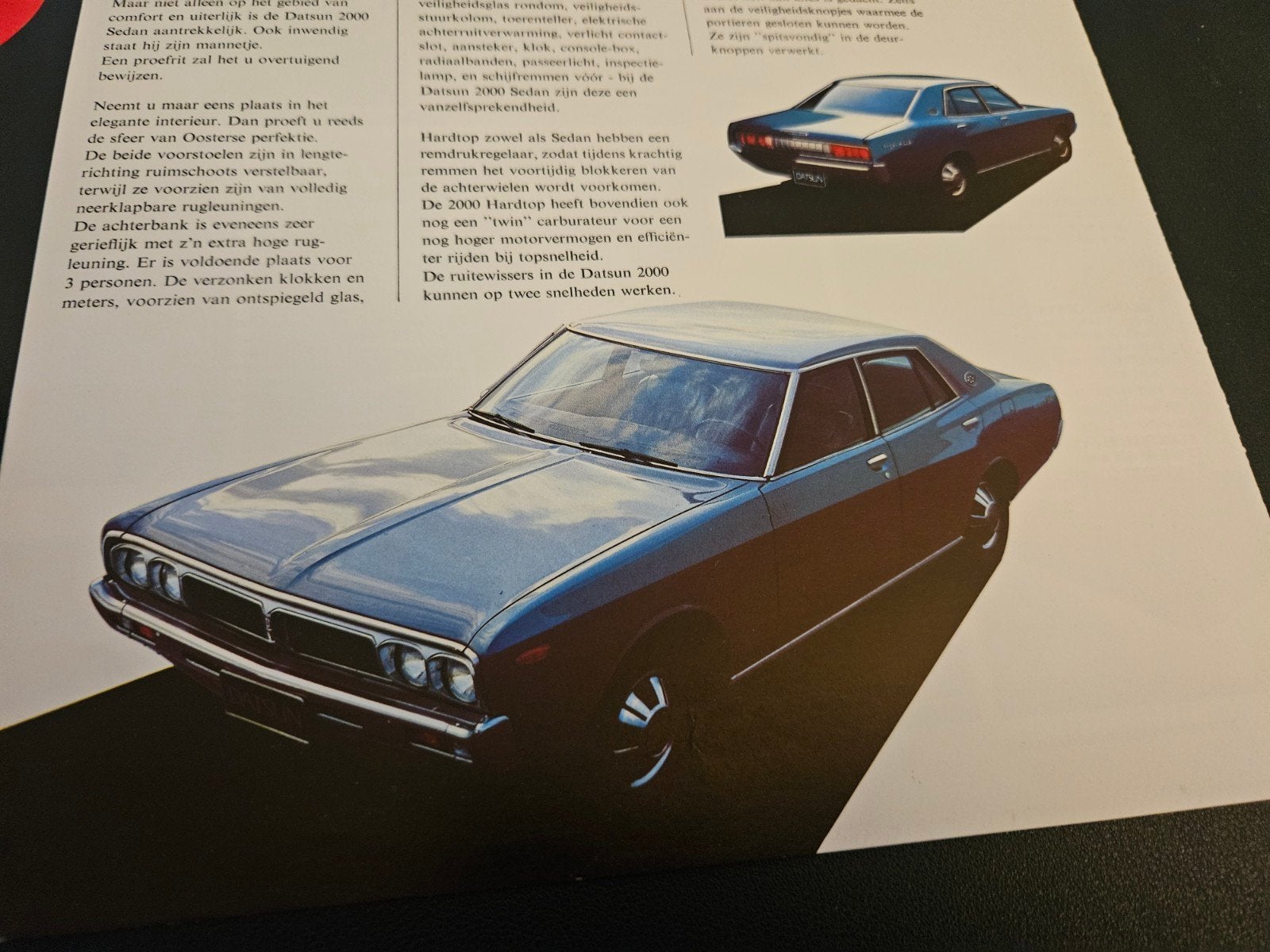 Brochure Datsun 2000 Hardtop & Sedan 1973, Ophalen of Verzenden, Zo goed als nieuw, Overige merken