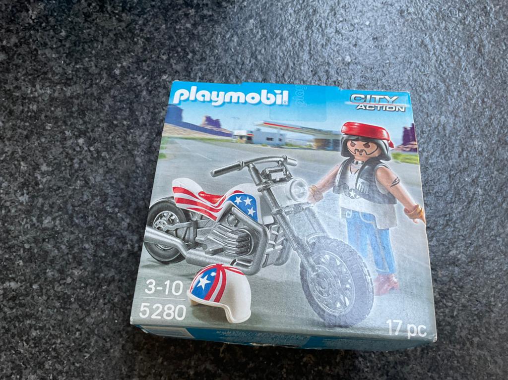 Playmobil Motorrijder met chopper 5280, Kinderen en Baby's, Speelgoed | Playmobil, Ophalen, Nieuw, Complete set