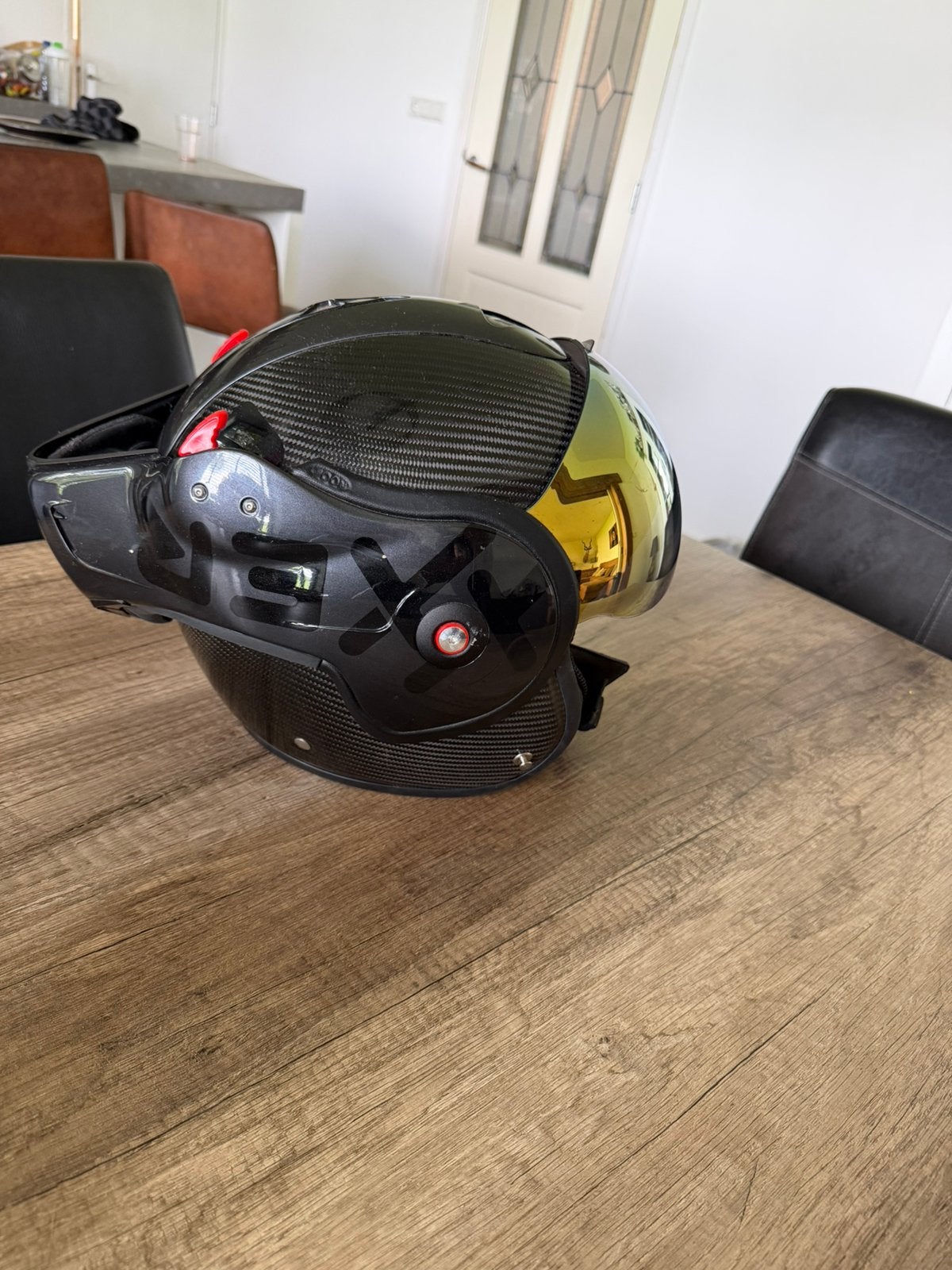 Boxer helm carbon Maat m, Motoren, Kleding | Motorhelmen, Ophalen of Verzenden, Tweedehands, Systeemhelm, Overige merken