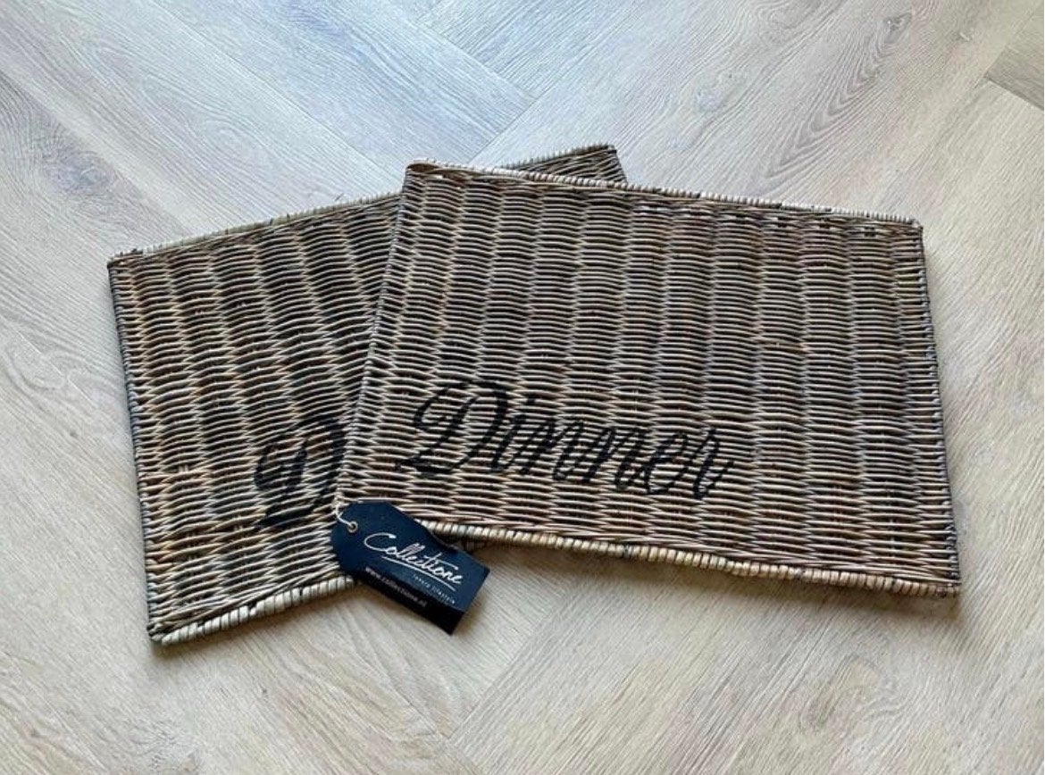 Nieuwe rieten placemats - Set van 2, Overige typen, Nieuw, Ophalen of Verzenden, Natuurlijk materiaal