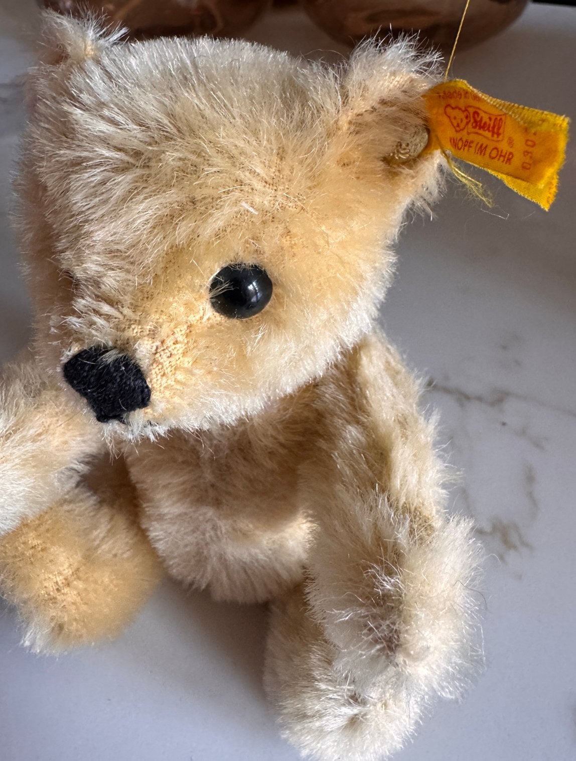 Steiff teddybeer knop in oor 15 cm model 030246 vintage, Verzamelen, Ophalen of Verzenden, Gebruikt, Stoffen beer, Steiff