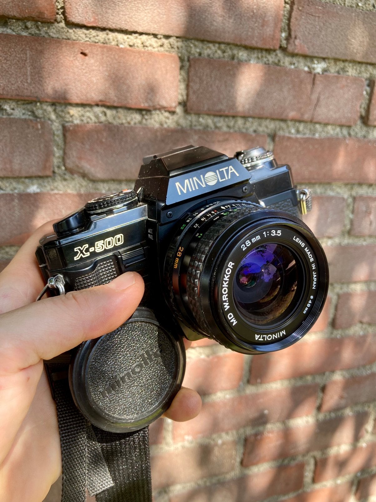 Minolta X-500 set, incl gratis rolletje en batterijen, Ophalen of Verzenden, Zo goed als nieuw, Spiegelreflex, Minolta