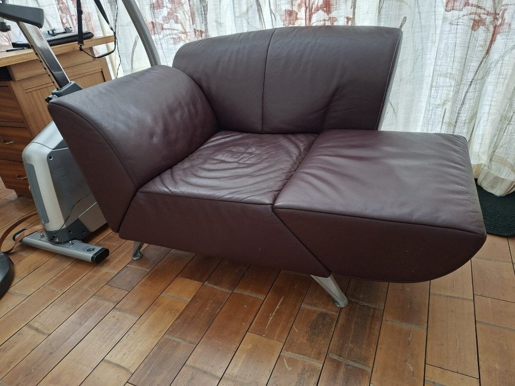 2 originele veelzijdige fauteuils van JORI ,bruin leer, Huis en Inrichting, Fauteuils, Ophalen, Zo goed als nieuw, Modern, 50 tot 75 cm