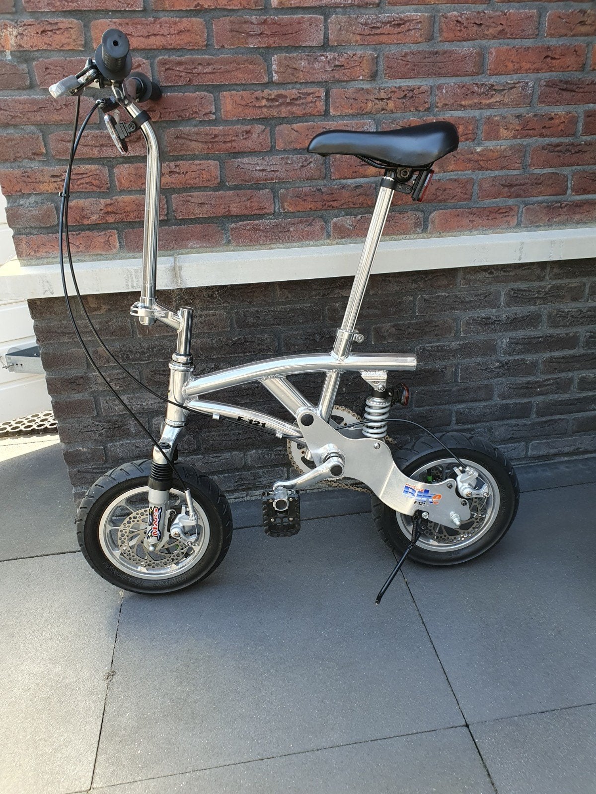 Zilverkleurige F-121 mini vouwfiets., Ophalen, Minder dan 14 inch