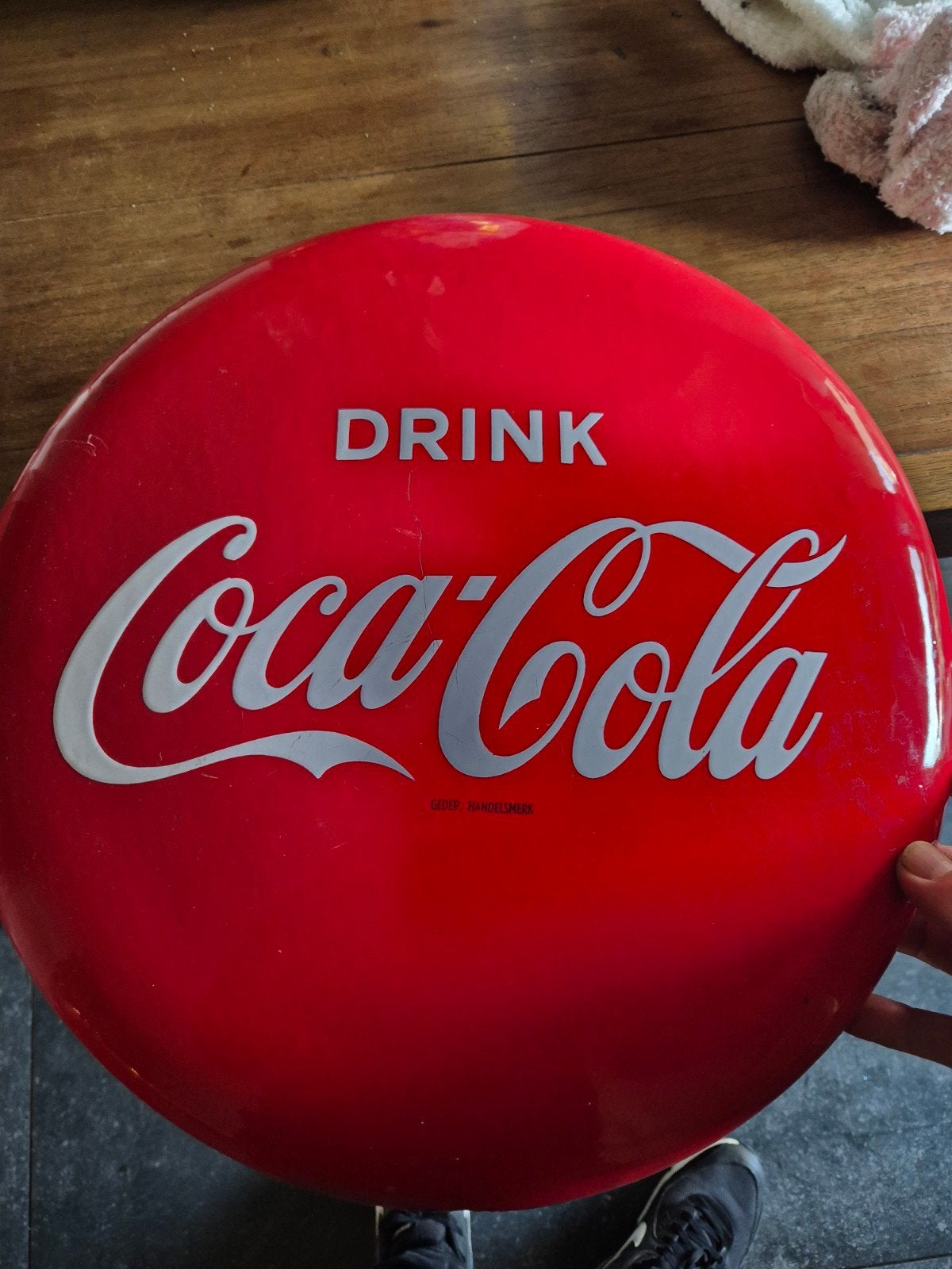 langcat bussum coca cola emaille bord, Ophalen of Verzenden, Gebruikt, Reclamebord