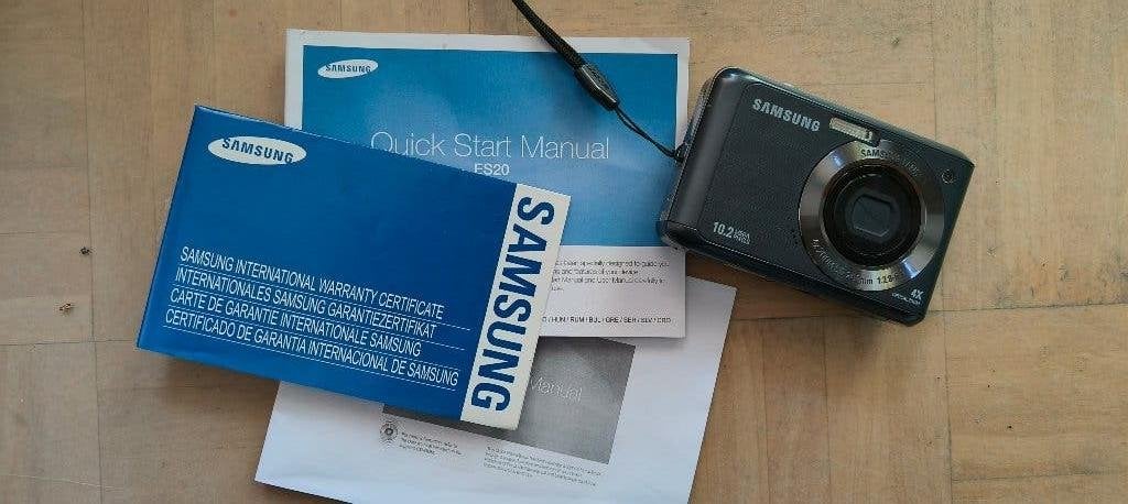 Samsung digitale foto camera ES20 (10.2 mega pixels), Gebruikt, Handleiding, 10 megapixels, Ingebouwde flitser