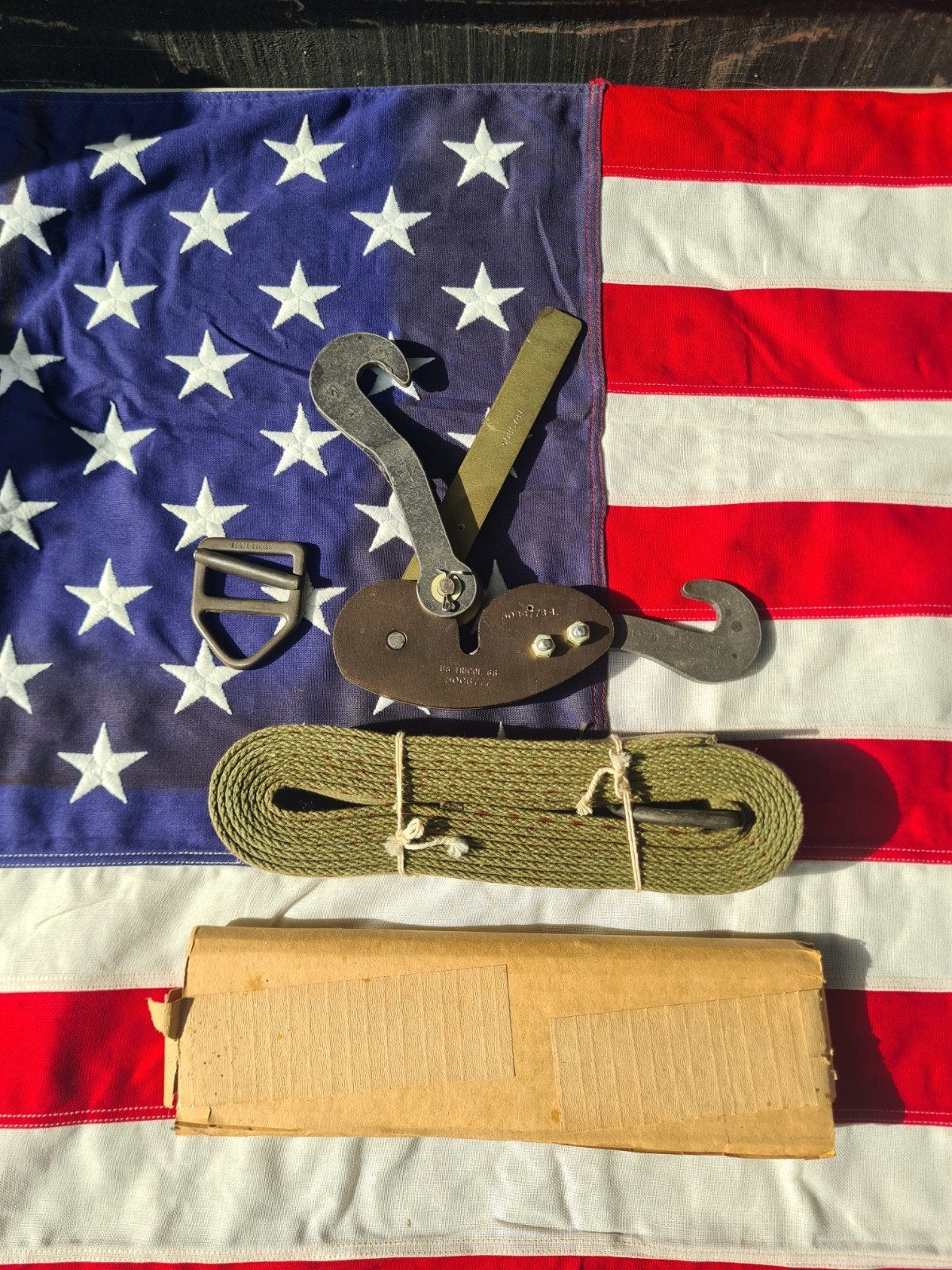 Vintage NOS US Army spanband set (meerdere beschikbaar)., Ophalen of Verzenden, Landmacht, Amerika, Overige typen