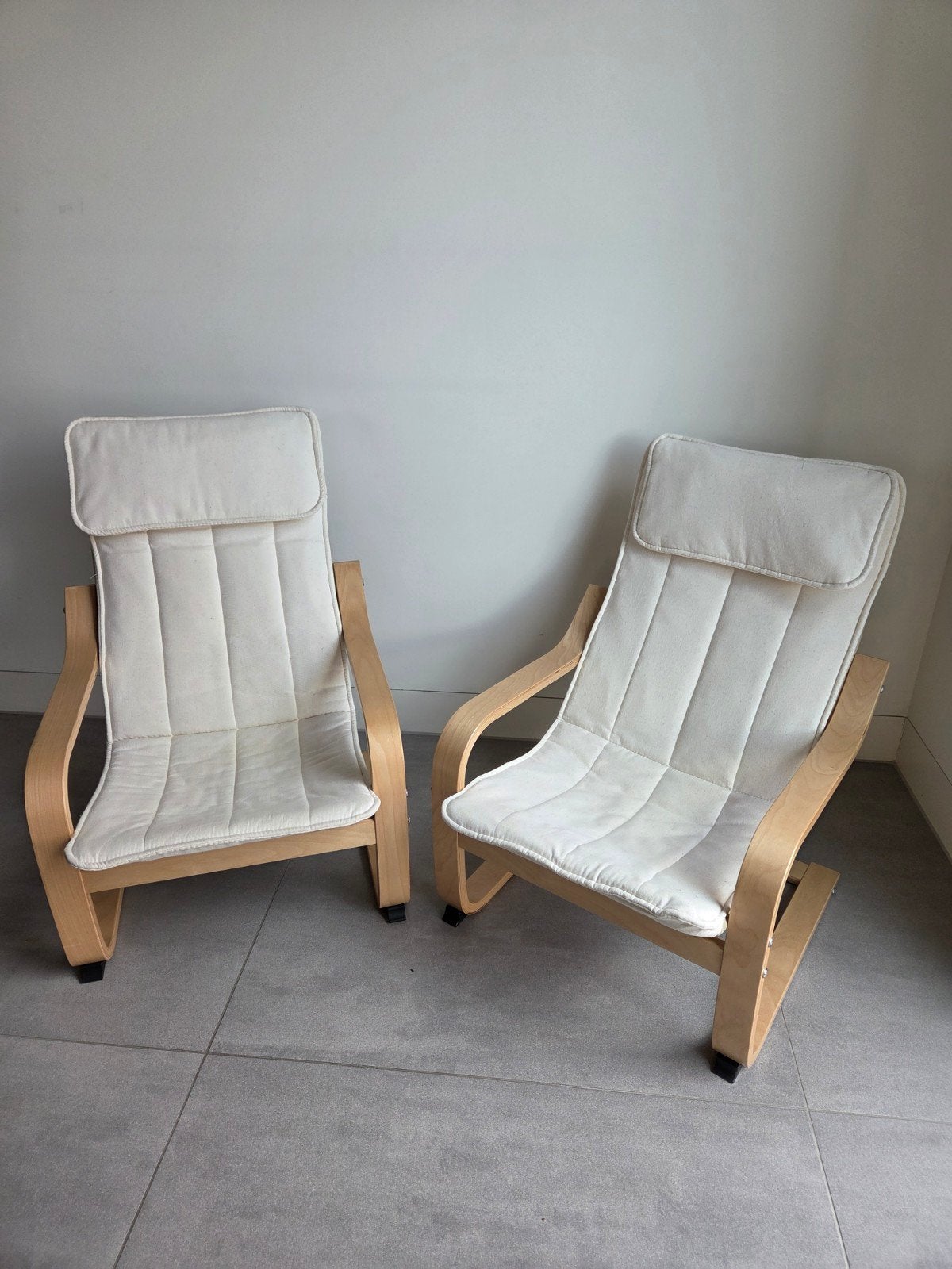 Twee IKEA Poäng kinderfauteuils, wit, Ophalen, Gebruikt, Overige typen
