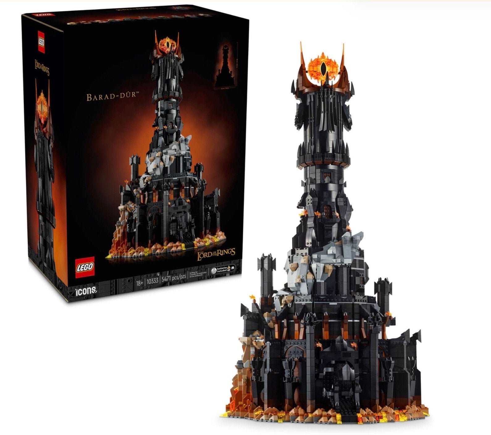LEGO Icons 10333 Lord of the Rings: Barad-Dûr Nieuw/Sealed, Lego, Nieuw, Ophalen of Verzenden, Icons