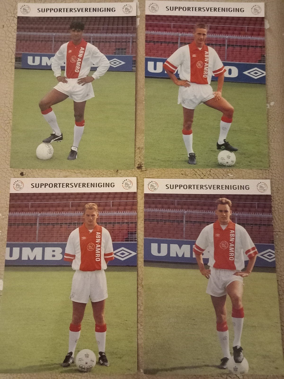 4 spelerskaarten Ajax 93-94, Ophalen of Verzenden, Zo goed als nieuw, Ajax, Spelerskaart