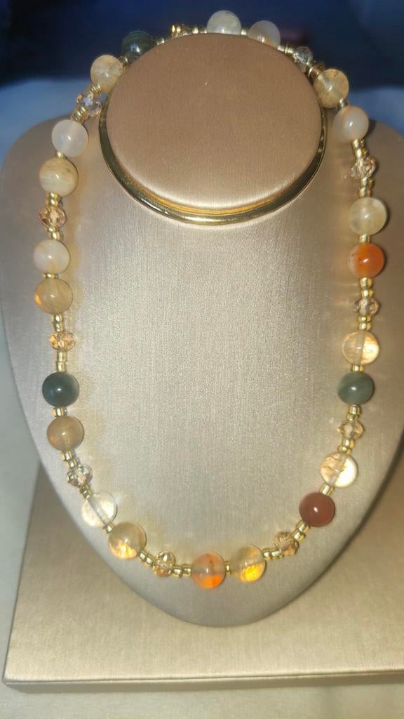 Beads stretchable necklace or brachelet, Ophalen of Verzenden, Zo goed als nieuw, Wit, Overige materialen