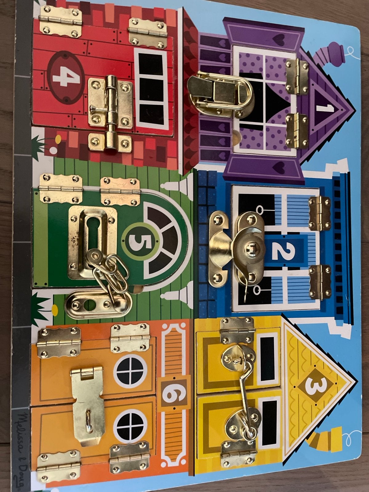 Melissa & Doug Houten Slotjesbord - In goede staat, Ophalen of Verzenden, Gebruikt, Overige typen