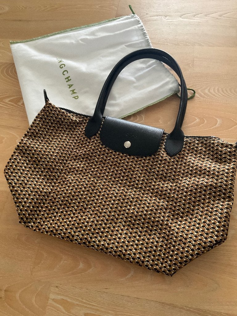 Longchamp pliage tas microknit speciale editie shopper nieuw, Verzenden, Nieuw, Zwart, Handtas