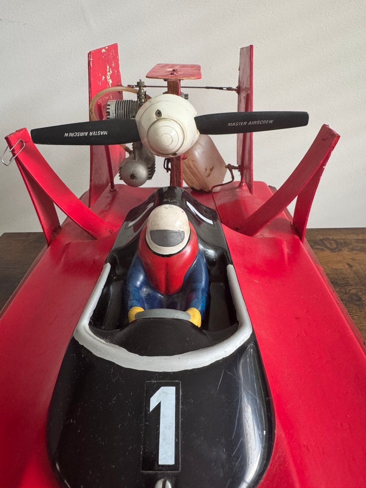 Vintage rc airboat Lesro powerboat jaren80 bestuurbare boot, Ophalen, Zo goed als nieuw, Overige schalen, Onderdeel