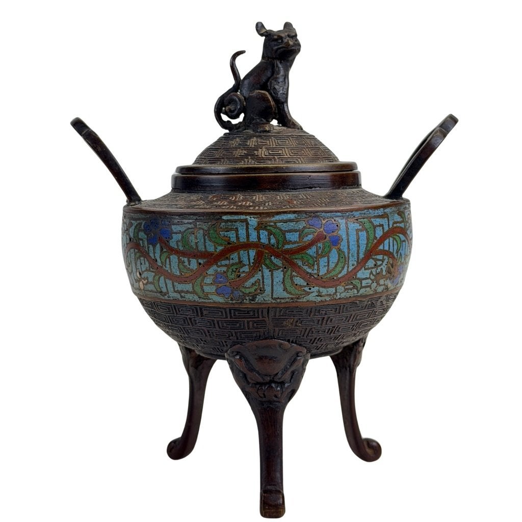 Chinese Qing wierookbrander – brons en cloisonné