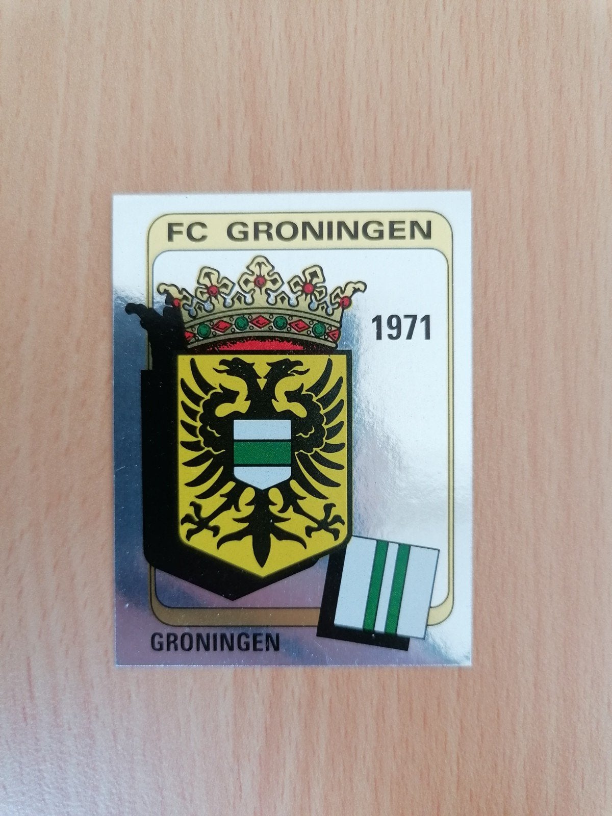 Panini Voetbal 84 #141 FC Groningen embleem., Ophalen of Verzenden, Zo goed als nieuw, Sticker
