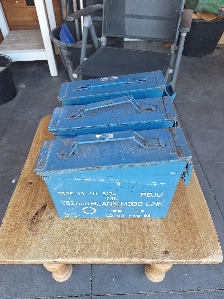 Set van 3 militaire munitiekisten - 7.62mm BLANK M3BG, Ophalen, Landmacht, Overige gebieden, Kist of Geocache