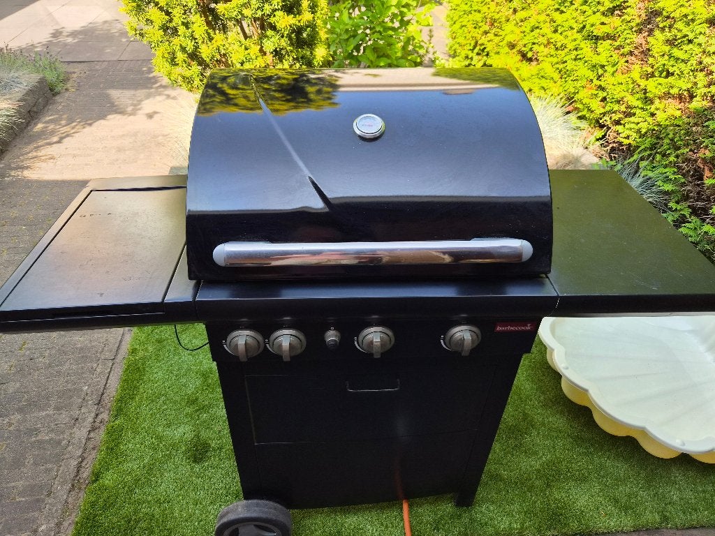 Gas BBQ met apart kookpitje €50,=, Tuin en Terras, Gasbarbecues, Ophalen, Gebruikt, Barbecook