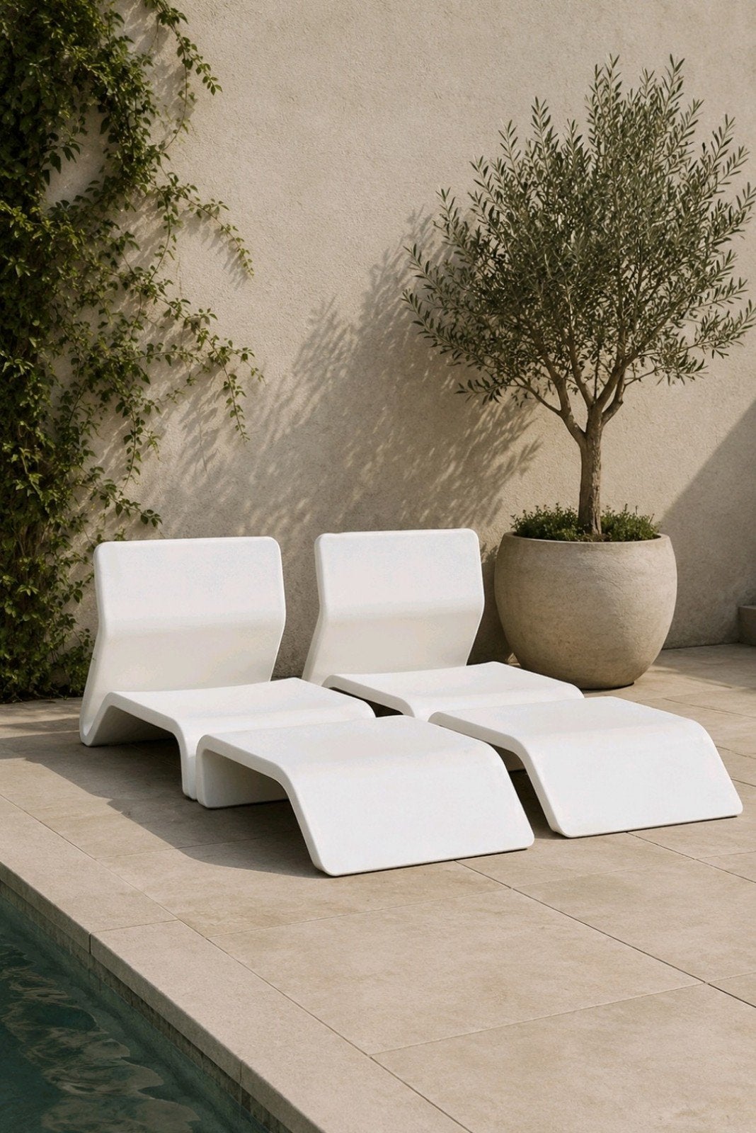 2 wit DIABLA CLIP GANDIA BLASCO stoelen ligstoelen loungeset, Ophalen, Kunststof