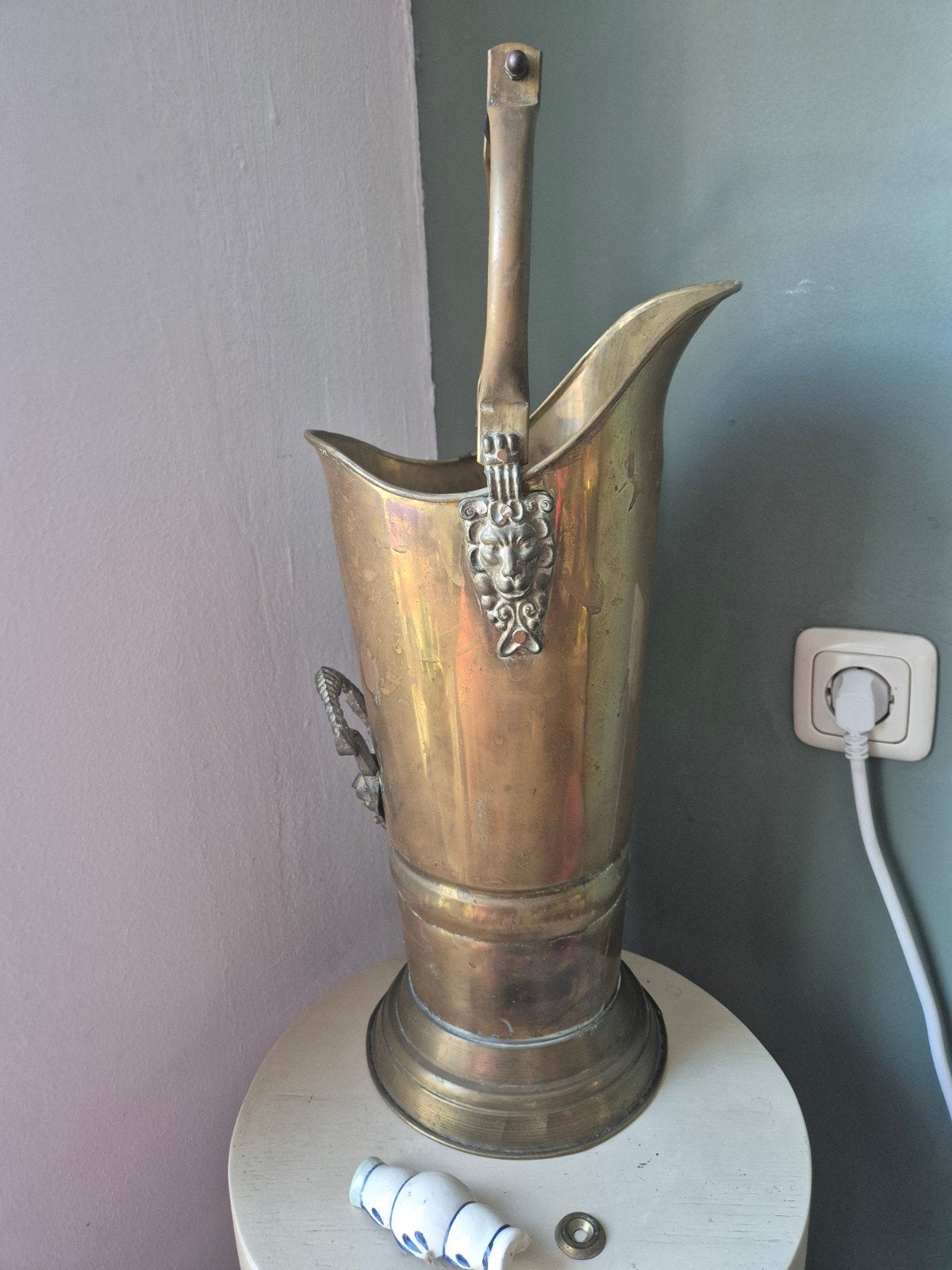 Antieke Koperen Paraplubak of Kolenkit - 42 cm Hoog, Ophalen
