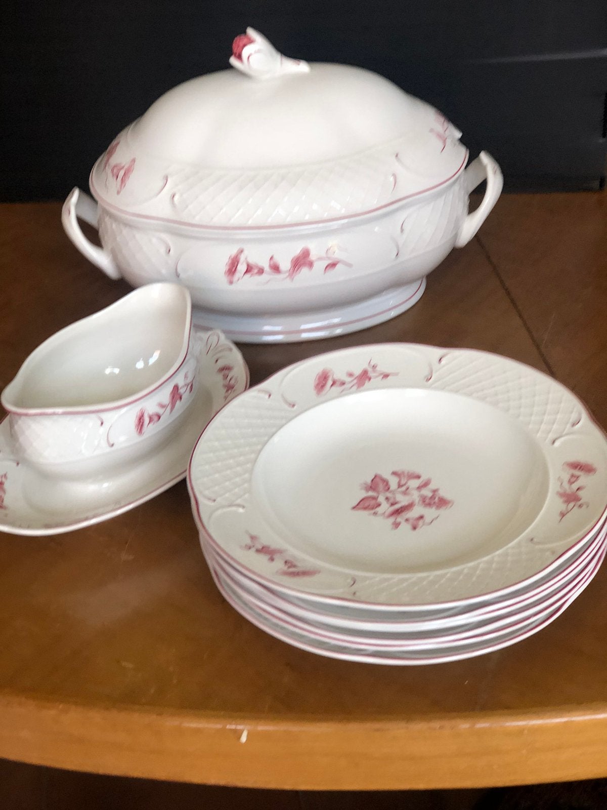 Villeroy en Boch soepterrine met 6 borden,  Val Rouge, Verzenden, Villeroy & Boch, Zo goed als nieuw, Bord(en)