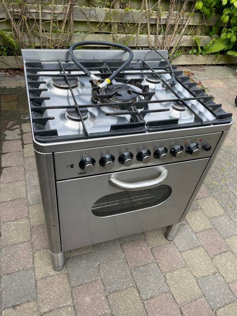 Super Zanussi 5 pits gasfornuis met elektrische oven, Minder dan 85 cm, 60 cm of meer, Zo goed als nieuw, Gas