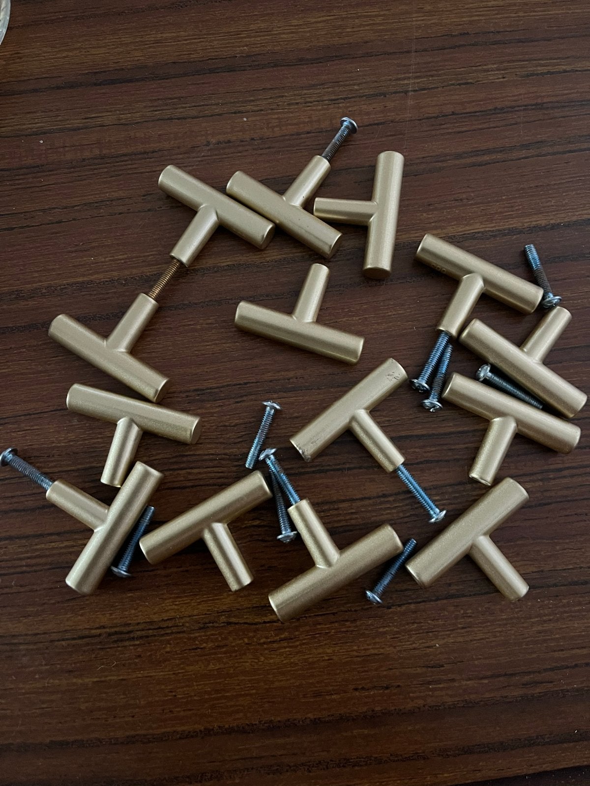 Gouden T-vormige meubelgrepen (12 stuks), Ophalen of Verzenden, Zo goed als nieuw