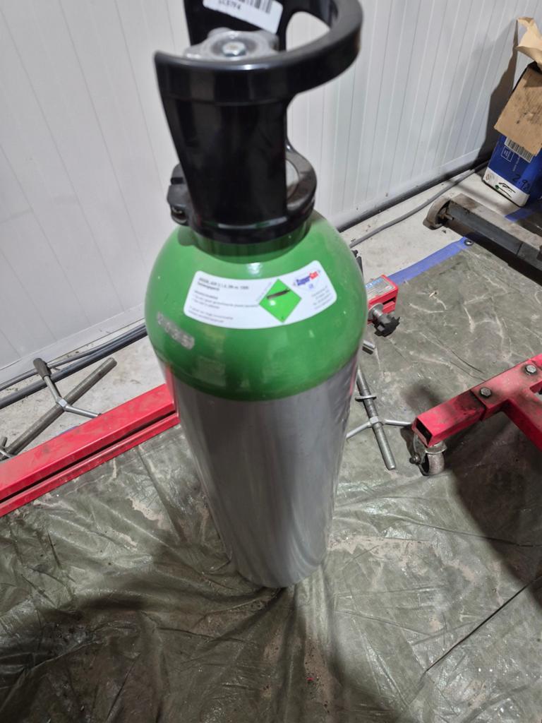 20L Argon gasfles + nieuw dubbel reduceerventiel, Ophalen, Nieuw, Co2