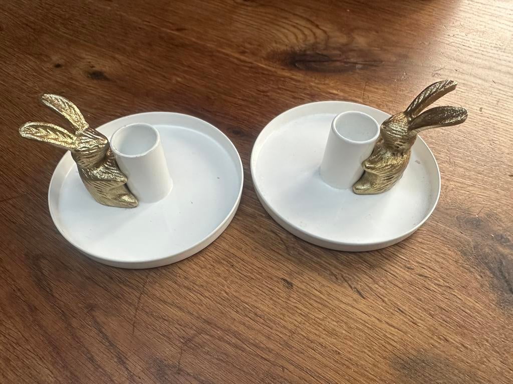 Twee paas kandelaars Hema, Ophalen of Verzenden, Zo goed als nieuw, Overige materialen, Minder dan 25 cm