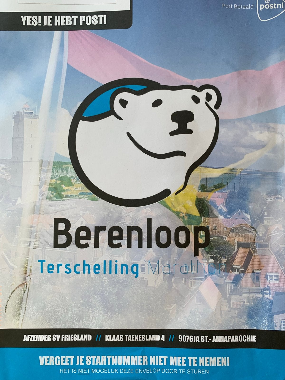 Berenloop Halve Marathon Startbewijs.