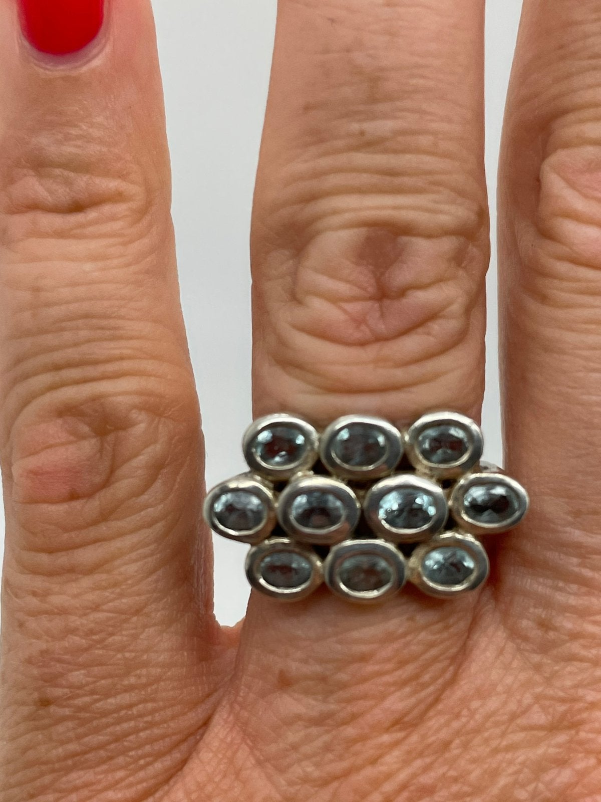 E957 Prachtige zilveren topaas ring maat 17, Ophalen of Verzenden, X, Met edelsteen, Dame