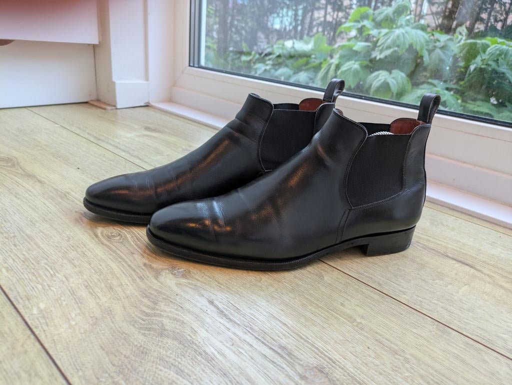 Bollini Leren Heren Schoenen - Klassieke Zwarte Boots, Zwart, Boots, Ophalen of Verzenden, Gedragen
