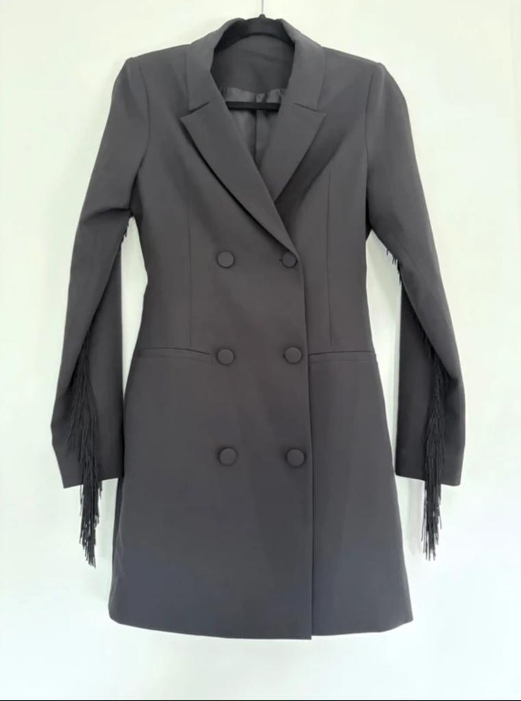 Black Blazer Dress with tassels, Ophalen of Verzenden, Zo goed als nieuw, Maat 36 (S), Zwart