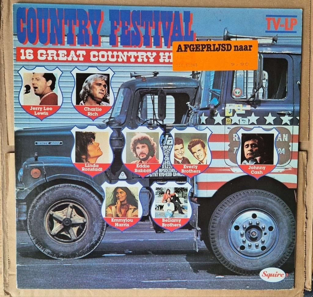 LP Country Festival - 16 Great Country Hits (Willie Nelson), Cd's en Dvd's, Vinyl | Country en Western, Ophalen of Verzenden, Gebruikt