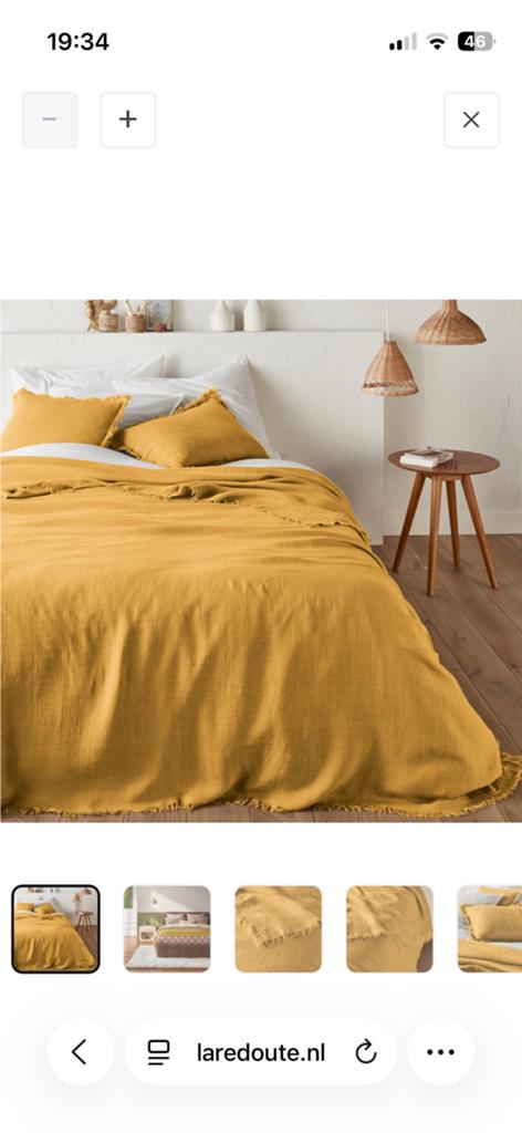 Gele sprei Ikea 250 x 150 cm, Huis en Inrichting, Ophalen, Gebruikt, Eenpersoons, Geel