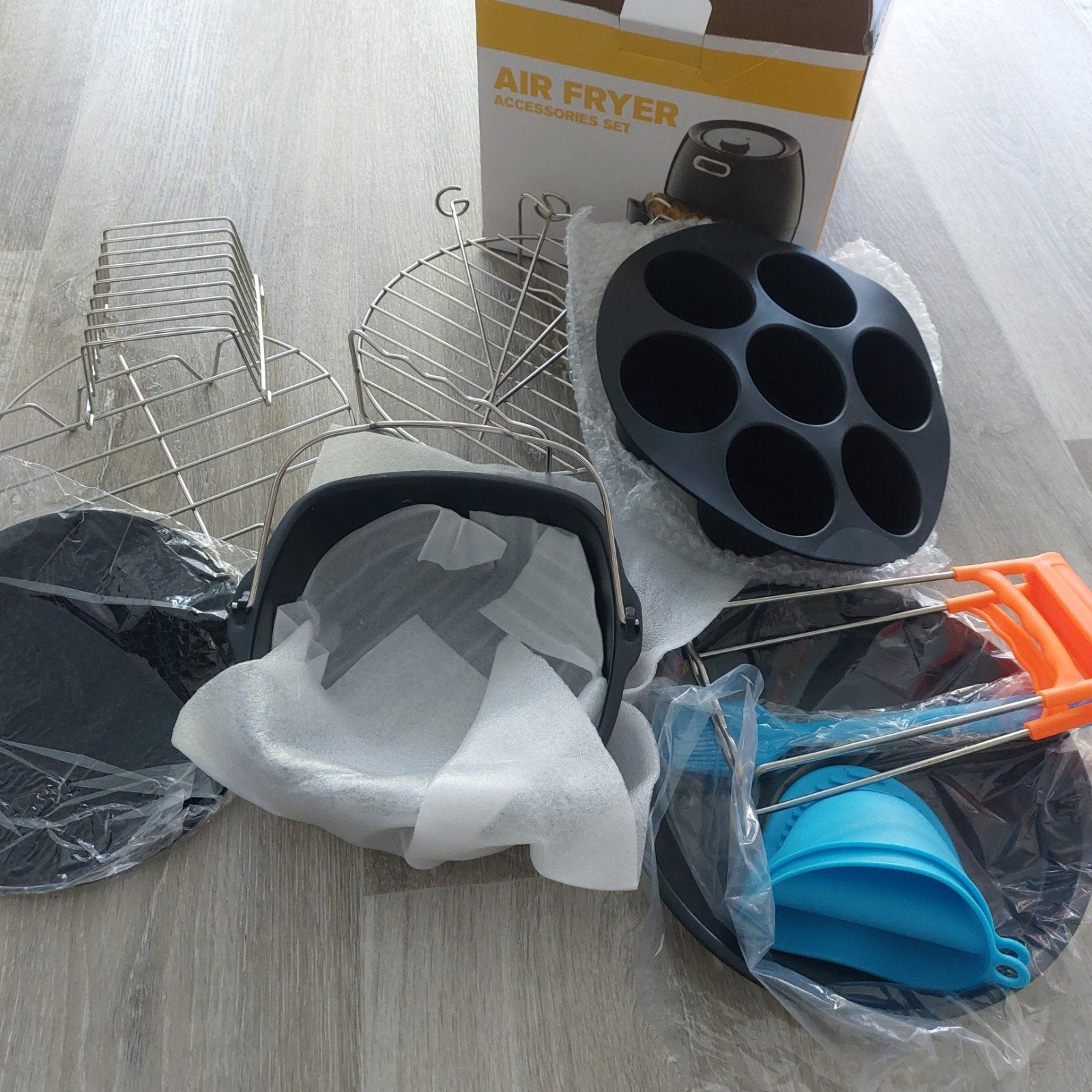 Airfryer accessoires set - 11-delig, Ophalen, Overige typen, Nieuw, Zwart