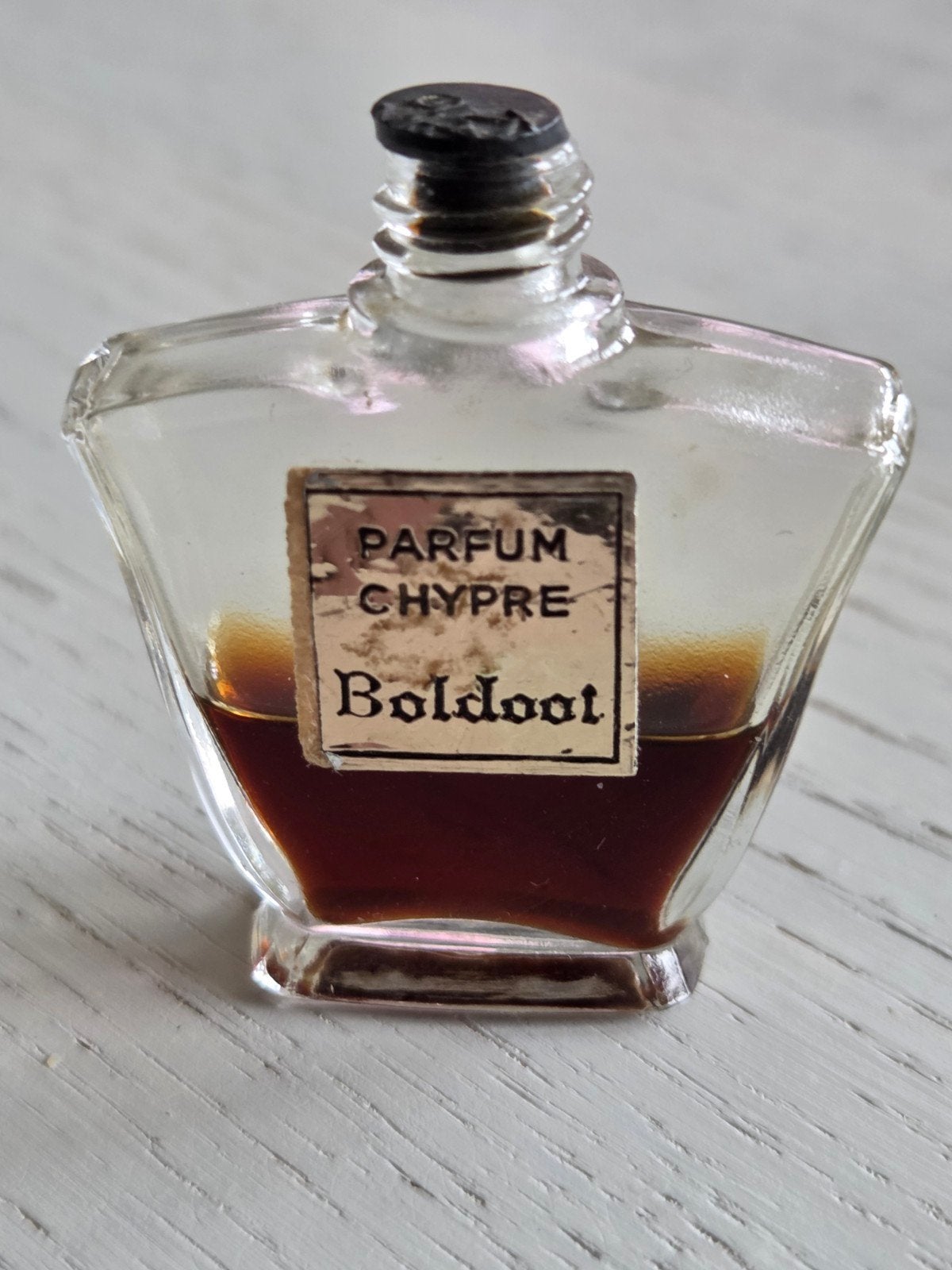 Oud zeldzaam flesje Chypre van Boldoot, Verzamelen, Parfumverzamelingen, Ophalen of Verzenden, Gebruikt, Miniatuur, Gevuld