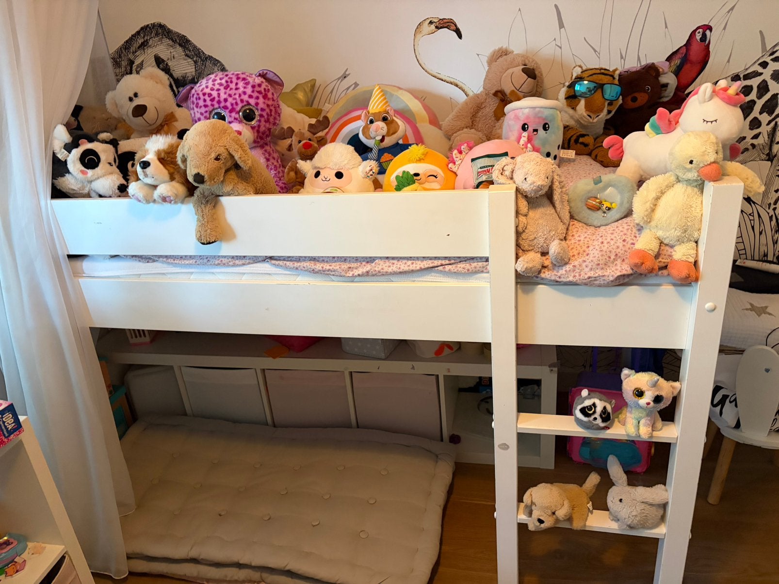 Halfhoogslaper wit, Kinderen en Baby's, Kinderkamer | Stapelbedden en Hoogslapers, Ophalen, Gebruikt