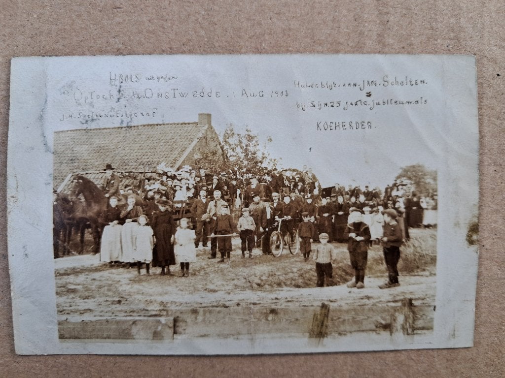 Onstwedde - Fotokaart Optocht 25 jaar Koeherder (Top, 1903), Verzenden, Voor 1920, Gelopen, Groningen