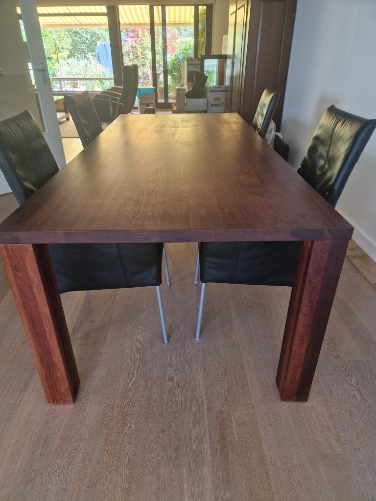 massief houten tafel  groot, Gebruikt, 100 tot 150 cm, 200 cm of meer, Ophalen of Verzenden