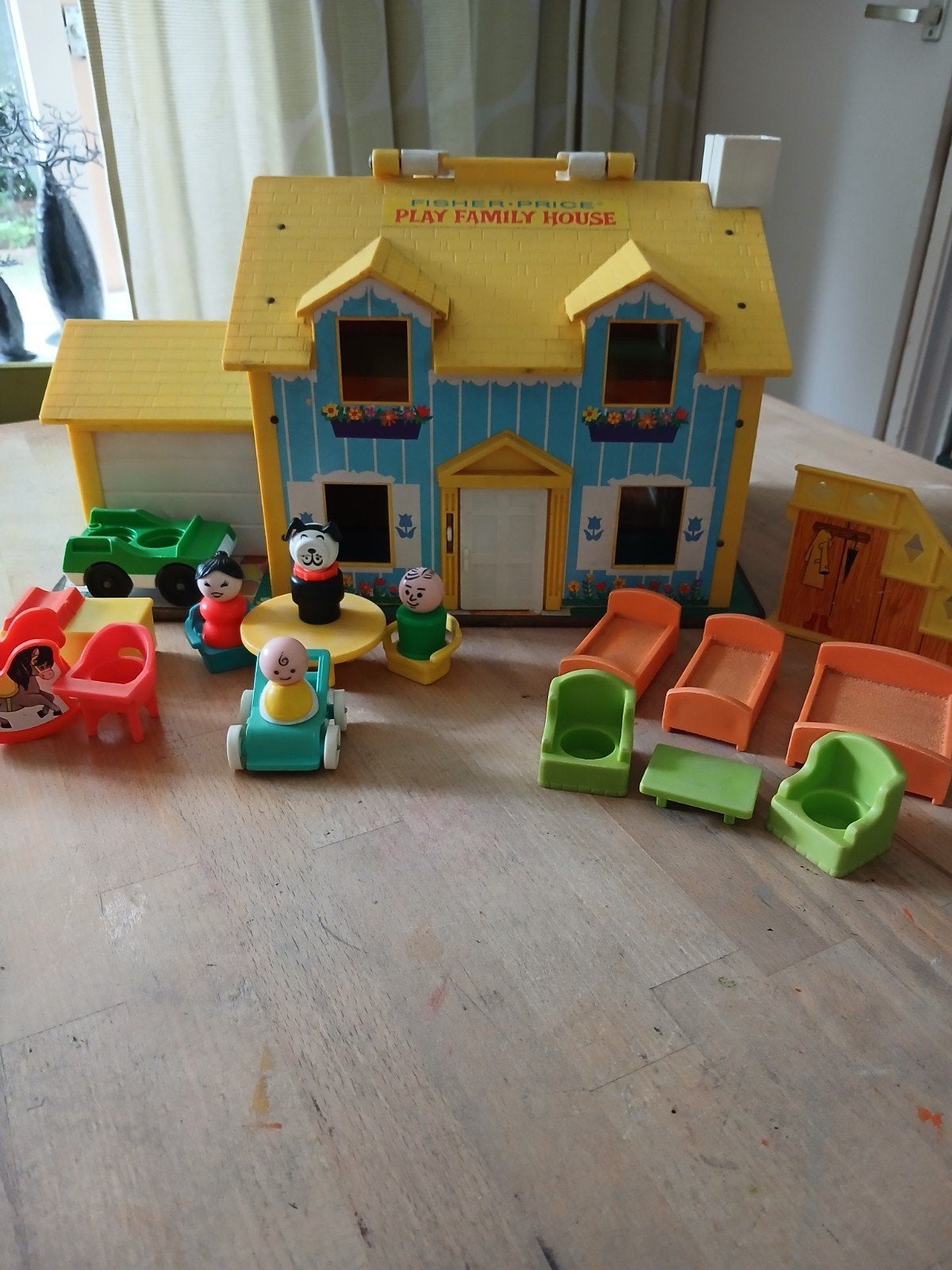 Vintage fisher price play family house, Ophalen of Verzenden, Gebruikt, Speelset