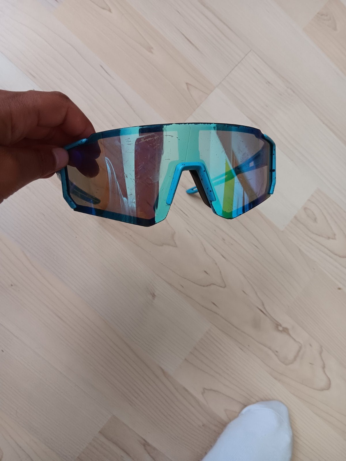 Sportieve Zonnebril - Blauw/Groen, Overige merken, Gebruikt, Zonnebril, Blauw