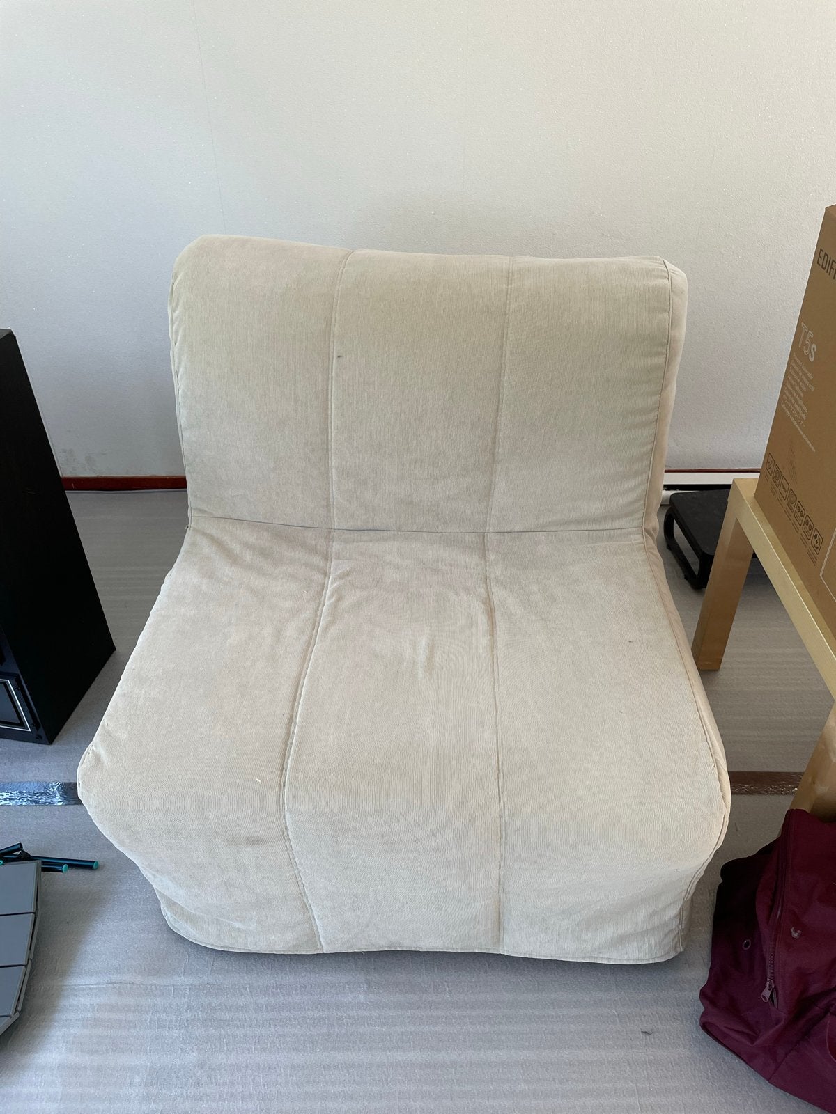 Comfortabele beige stoffen stoel, Gebruikt, Overige kleuren, Ophalen of Verzenden, Eén