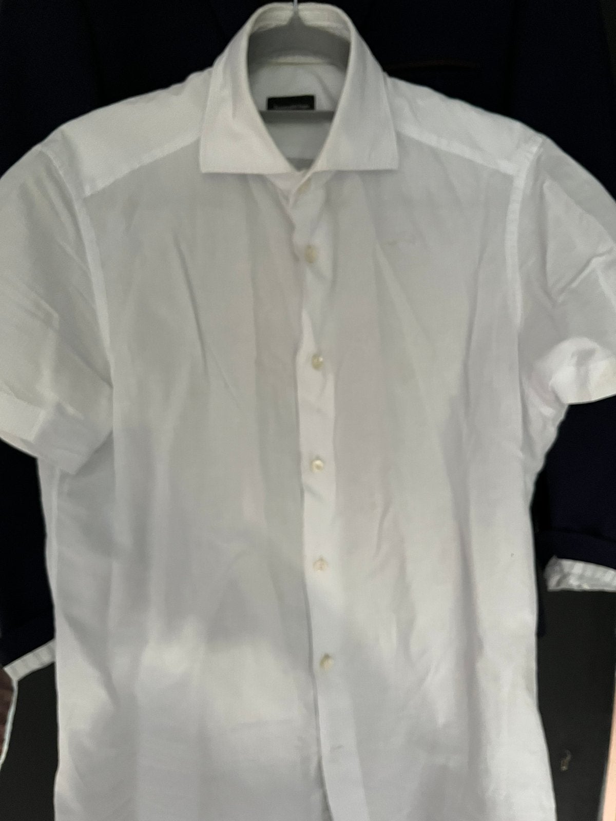 Ermenegildo Zegna Wit Overhemd Korte Mouwen, Ophalen, Gedragen, Wit