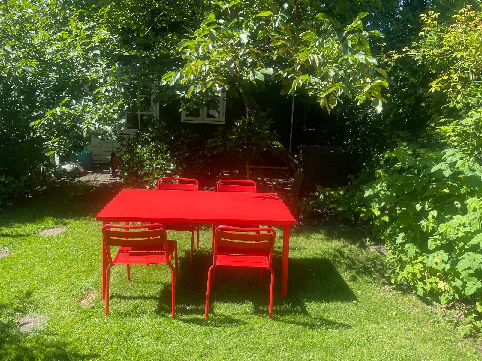 Tafel en 4 stoelen EMU Italy, Ophalen, Gebruikt, Metaal