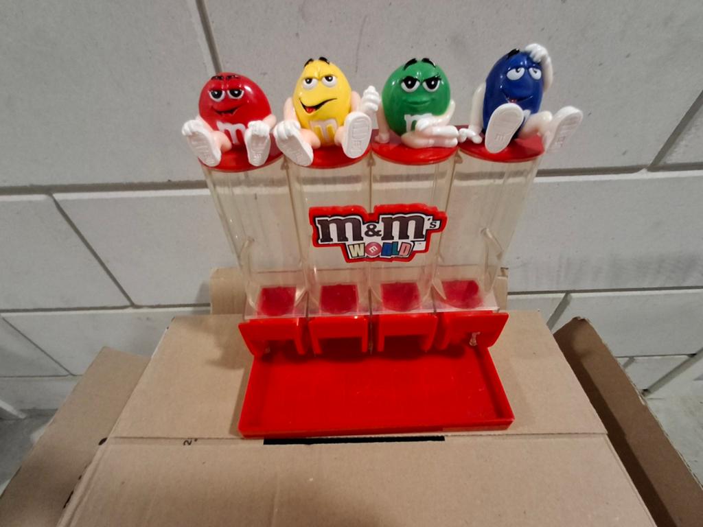 M&M's World Snoepdispenser met 4 karakters, Ophalen of Verzenden, Gebruikt