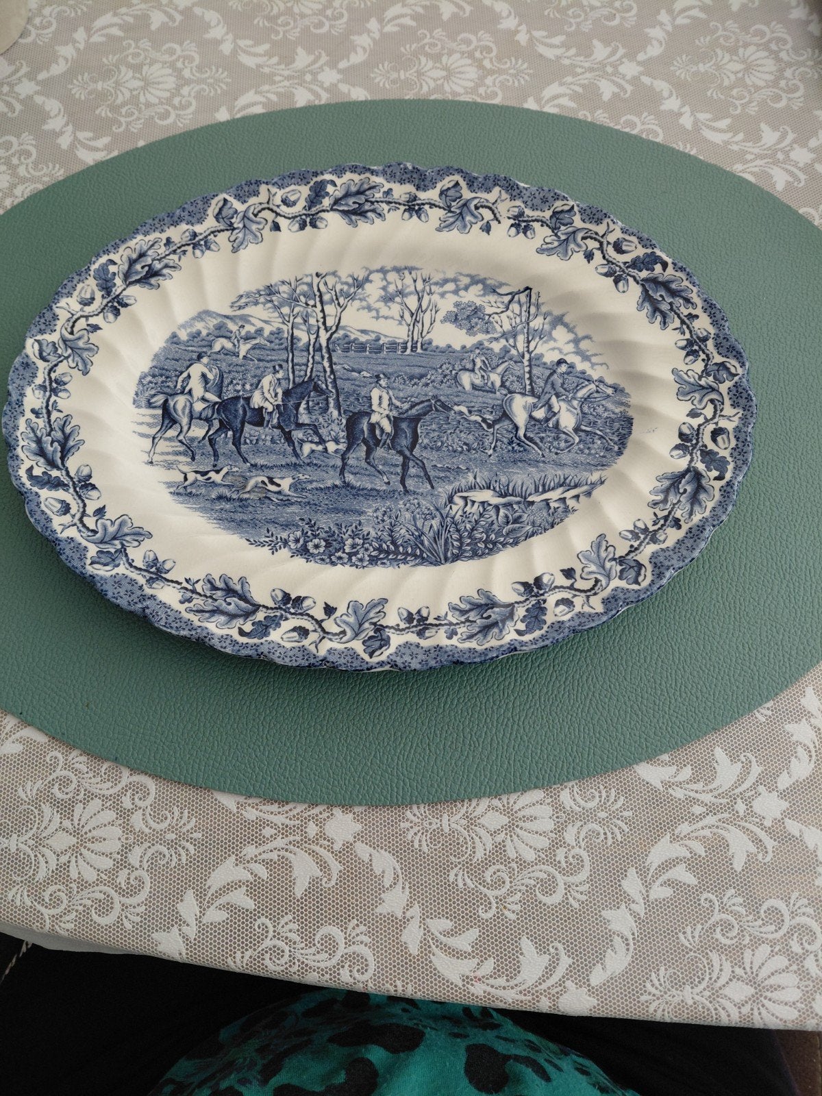 vintage Engelse ovalen serveerschotel, Ophalen of Verzenden